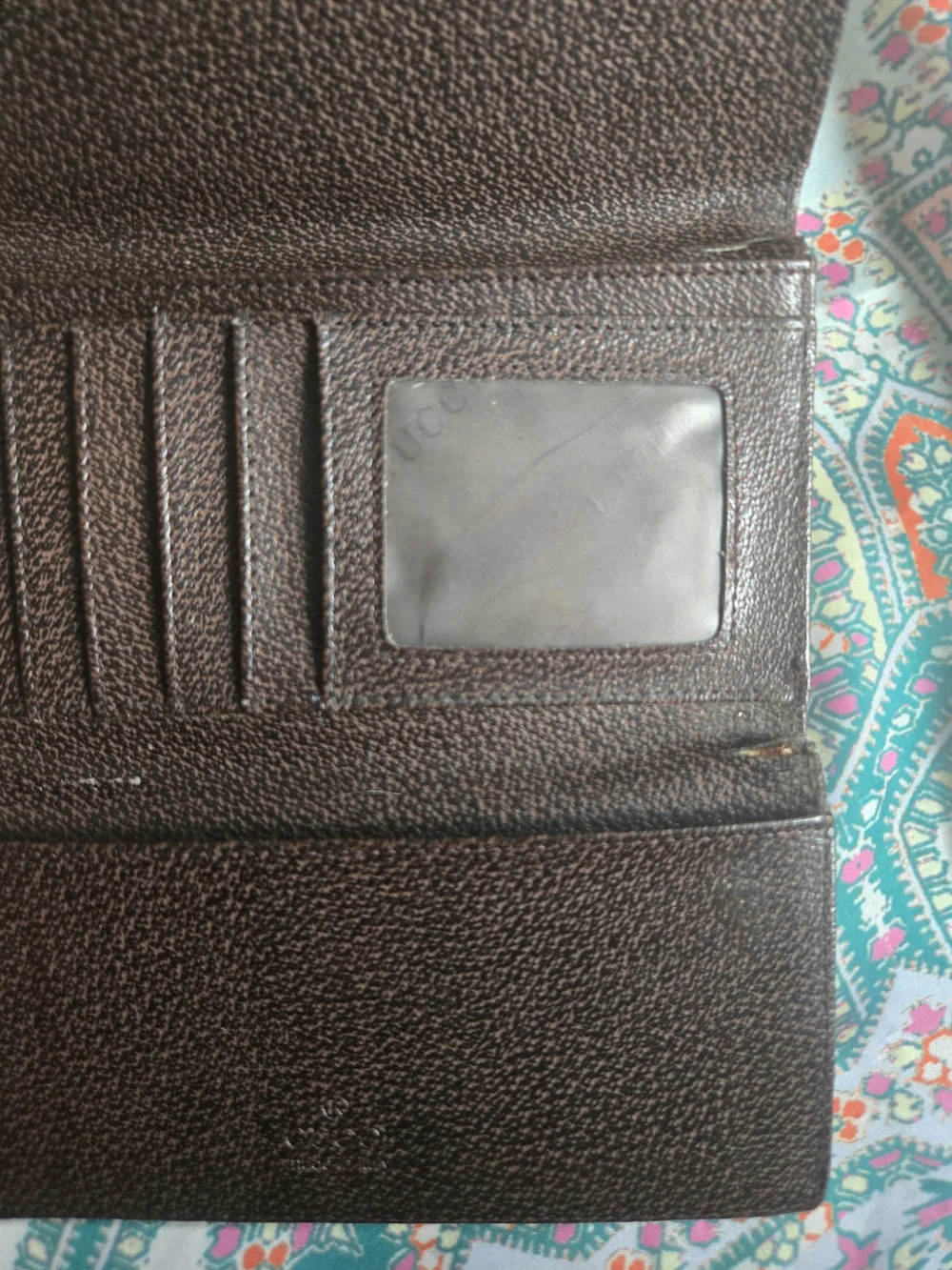 Vintage Gucci Brown Signature Canvas Continental Wallet with Web Stripe - Picture 4 of 8